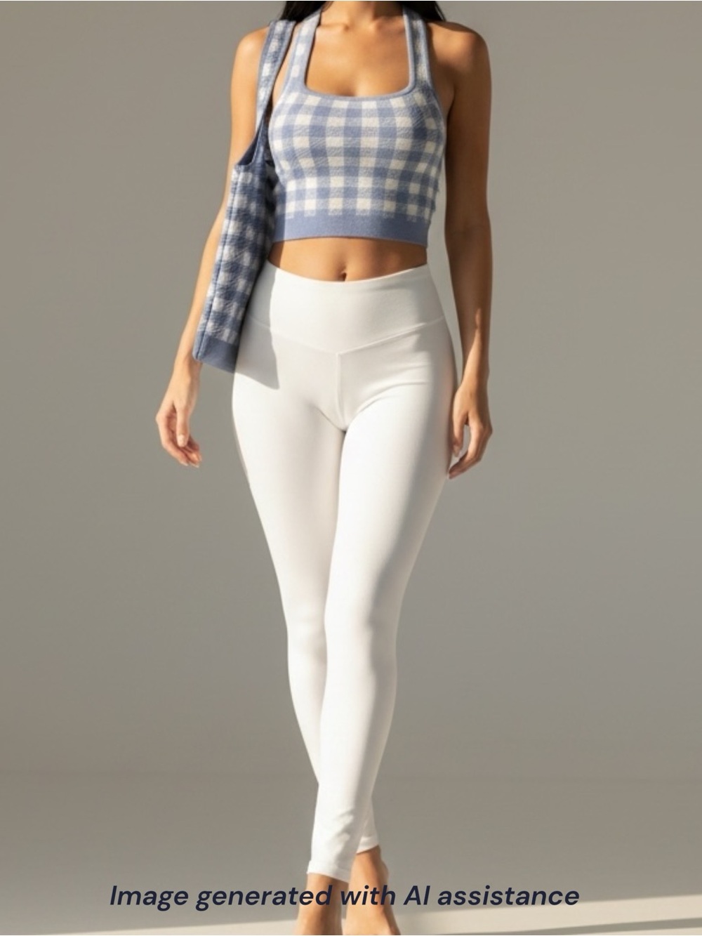 Naked Wardrobe XL snatch high waisted white ribbed v cut leggings